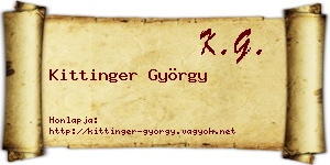 Kittinger György névjegykártya