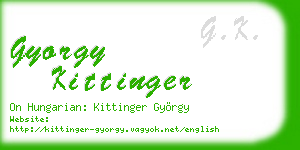 gyorgy kittinger business card